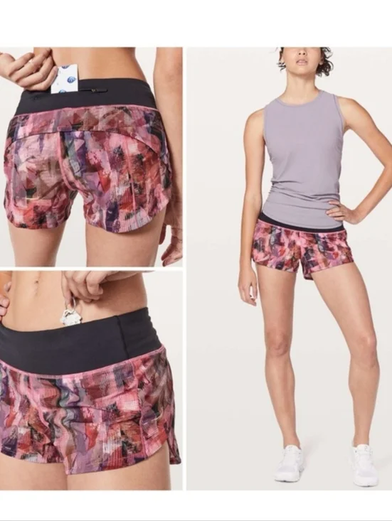 Lululemon Speed Up Short Sz 4 *2.5" In Sun Dazed Multi Pink Super Dark - Picture 4 of 14